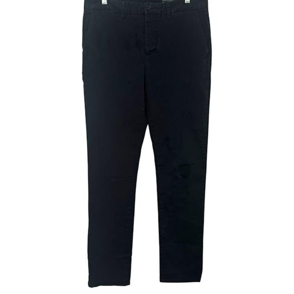 AllSaints Ink Dark Navy Blue Park Button Fly Skinny Fit Chino Pants Mens 32